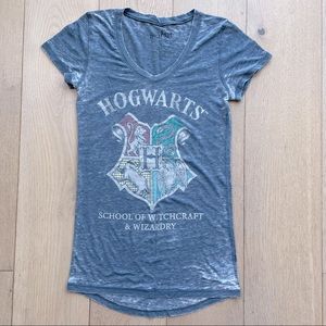 Harry Potter Hogwarts Crest T-shirt Heathered Blue